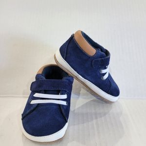 Robeez First Kicks Navy Jensen Leather Crib Shoes 6-9 months